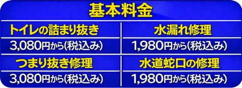 水道修理基本料金